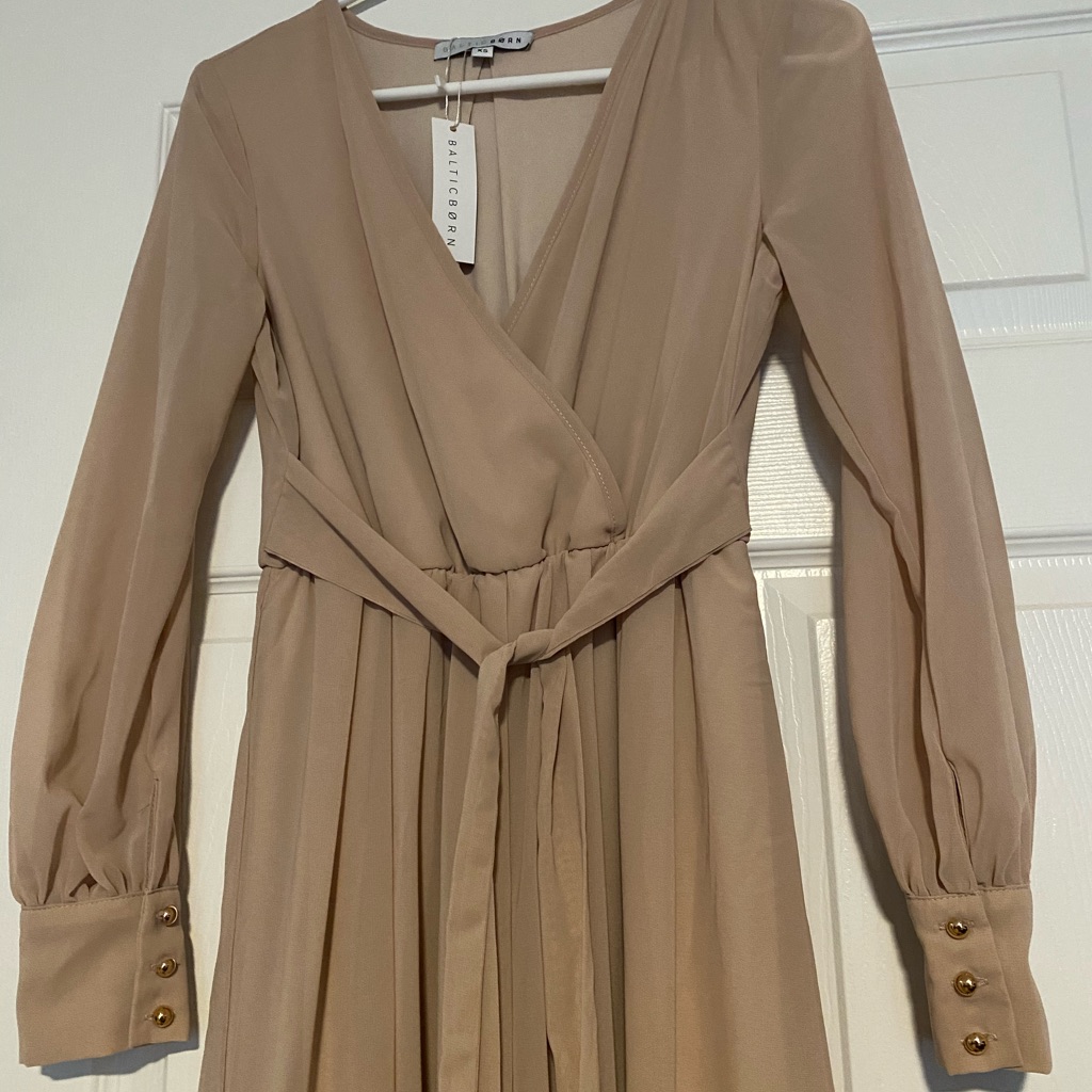 Baltic Born Long Sleeve Dress In Beige